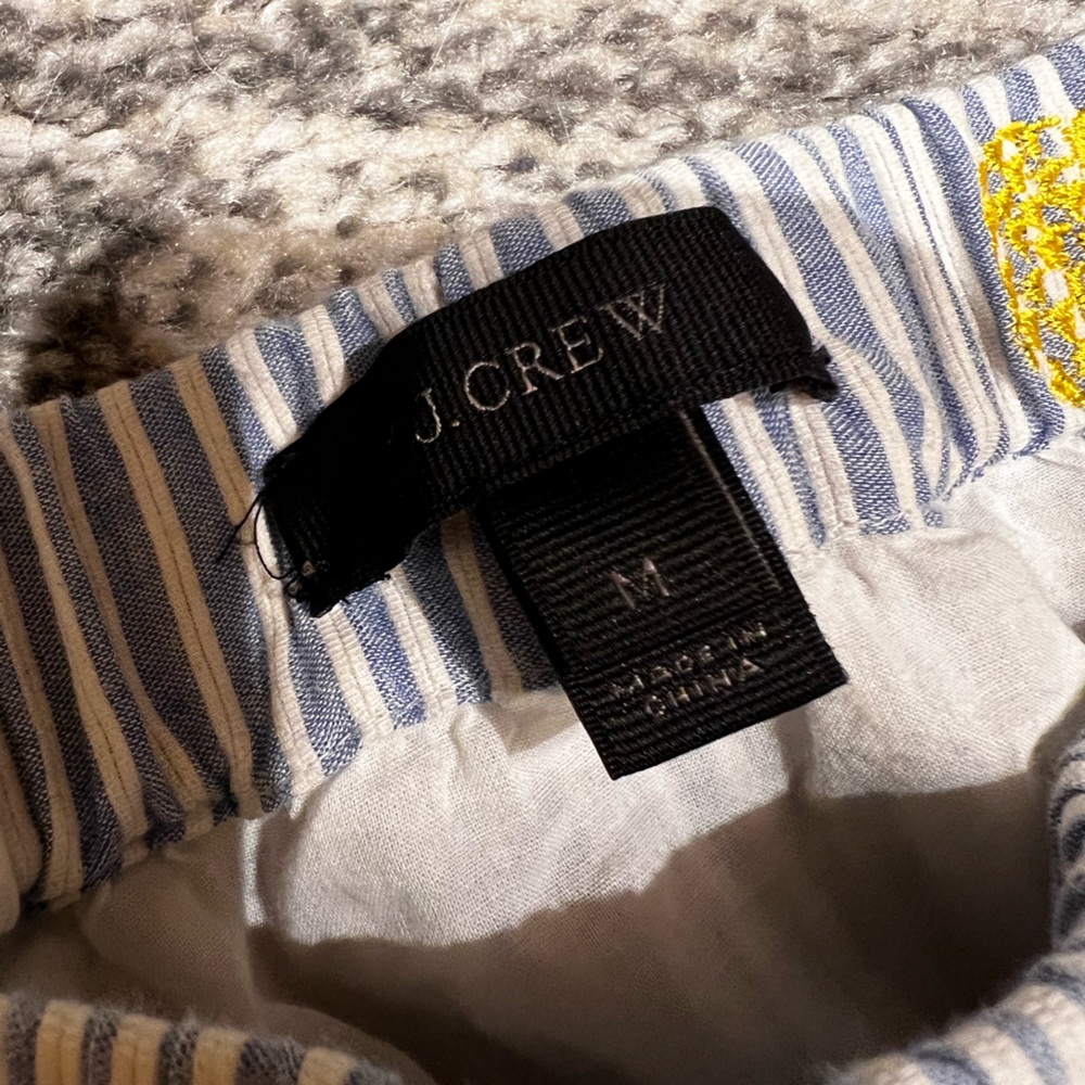 J. Crew striped tiered maxi Skirt with embroidered pineapples with POCKETS - Picture 7 of 7